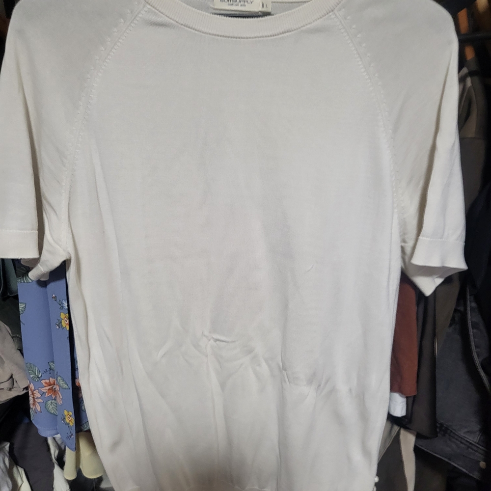 Suitsupply White Cotton Silk Sweater